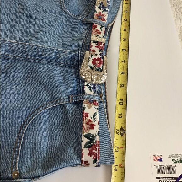 Vintage 2-Piece Matching Jean Shorts Crop Top Outfit Set By Concept Designs L/13 - Picture 16 of 16